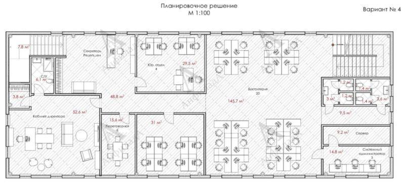 Планировка офиса 750 м